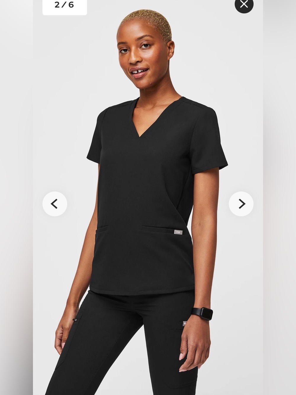 Figs Black Casma 3-pocket scrub top and Maua jogger scrub pants
